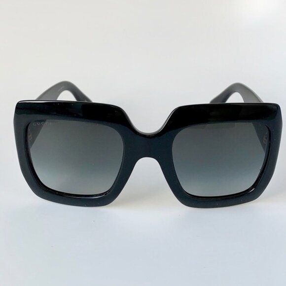 NWT Gucci Square GG0053SN 001 Black/Gold Sunglasses - Picture 4 of 14